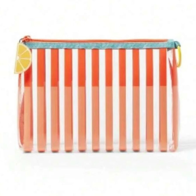 Coral and Orange Striped Bag