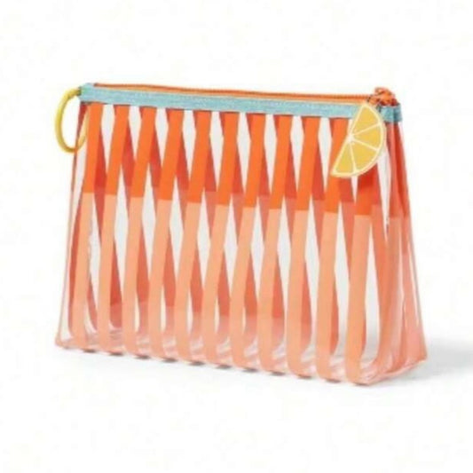 Coral and Orange Striped Bag