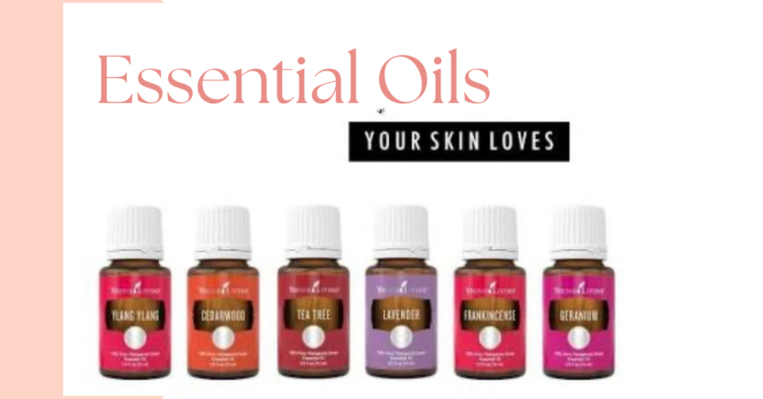 essential oils for skincare including lavender frankincense tea tree cedarwood geranium and ylang ylang for natural beauty routine