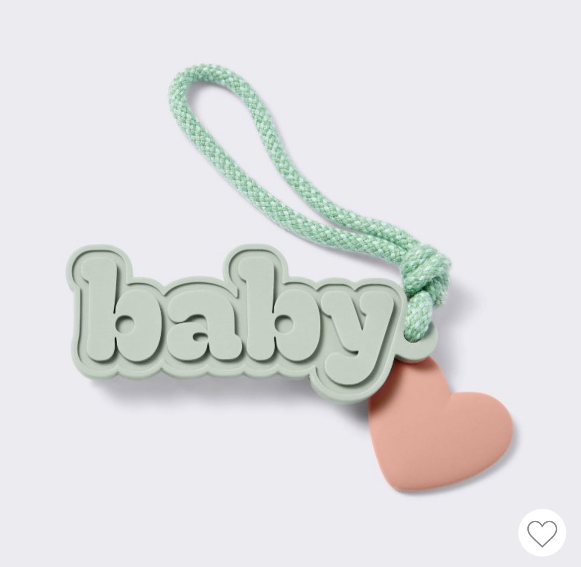 Baby Silicone Bag Tag with Heart Charm
