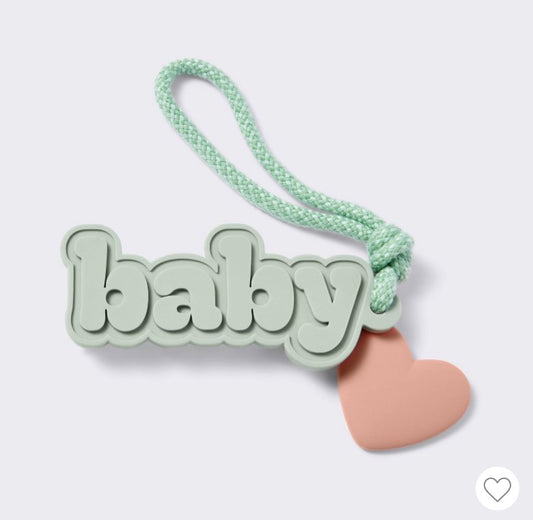 Baby Silicone Bag Tag with Heart Charm