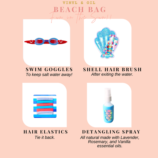 Beach-themed wellness gift bundle for kids with practical travel essentials for family vacations and beach trips.