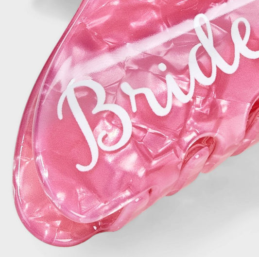 Bride Squad Pink Hair Claw Clip