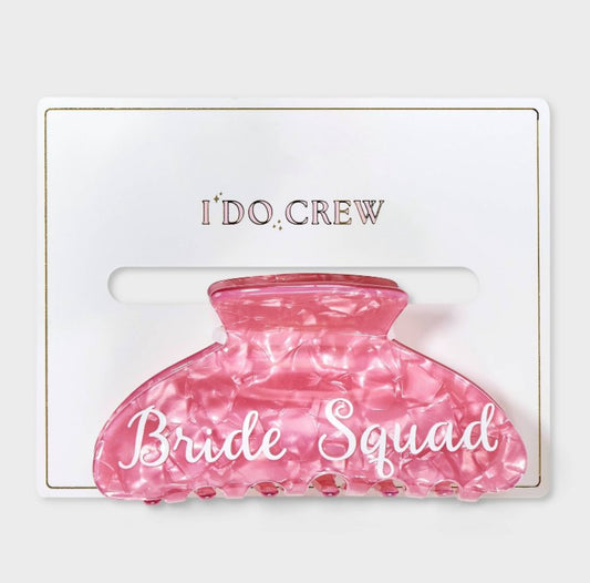 Bride Squad Pink Hair Claw Clip