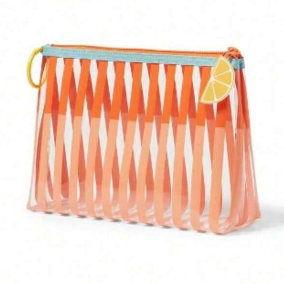 Coral and Orange Striped Bag