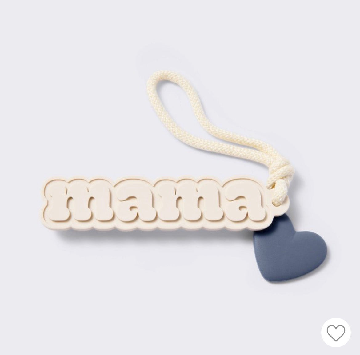 Mama Silicone Bag Tag with Heart Charm