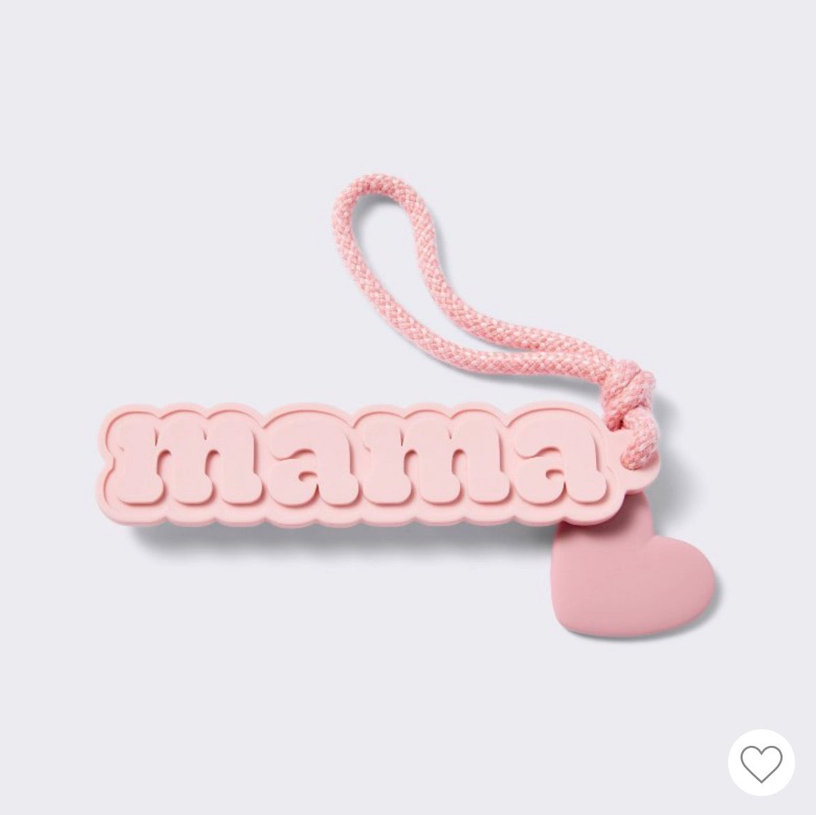 Mama Silicone Bag Tag with Heart Charm