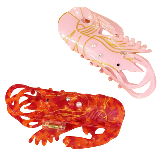 Novelty shrimp hair clip for coastal girls and summer hairstyles